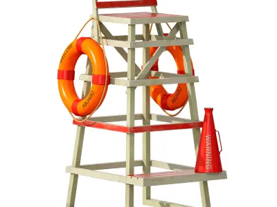 Lifeguard beach chair 3D model