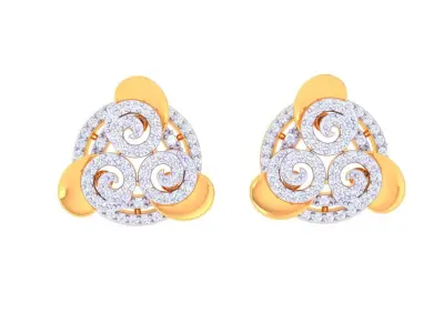 Beauty of Sterling Silver Earrings 3D print model