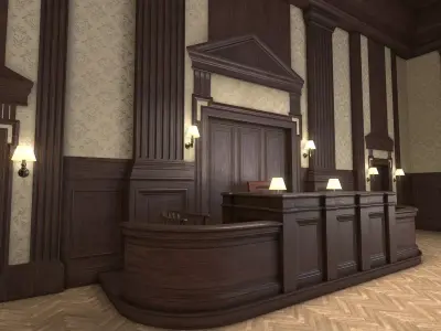 Courtroom Low-poly 3D model