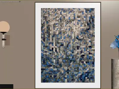 Modern abstract wall paintings 3D model
