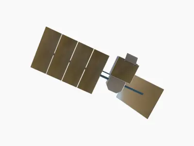 Satellite J03 White Blue - SciFi Space Design Low-poly 3D model