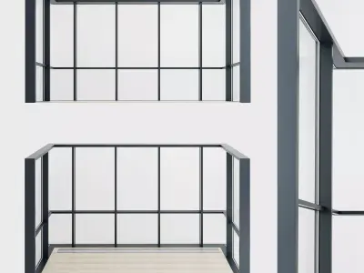 Panoramic glazing Stained glass  B3 Low-poly 3D model