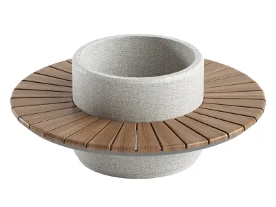 ROUND PLANTER BENCH 194 3D model