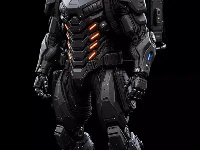 futuristic concept sci-fi design  soldier 3D model purchase