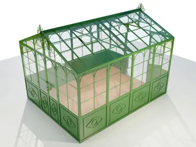 Italian Wrought Iron Greenhouse 3D model