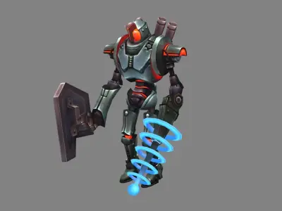 Cartoon Sci-fi robot Low-poly 3D model
