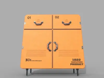Metal  PBR Cabinet Low-poly 3D model