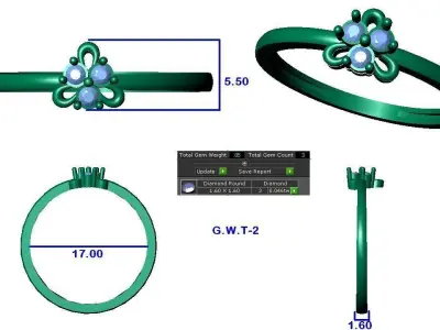 Light weight ring model  3D print model 6