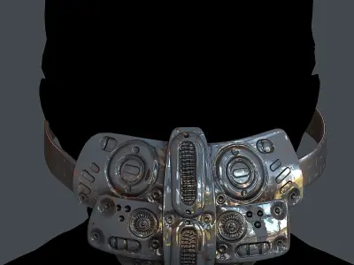 Gas mask helmet 3d model scifi Low-poly Low-poly 3D model