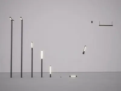 Street Light Kit PBR  Free low-poly 3D model