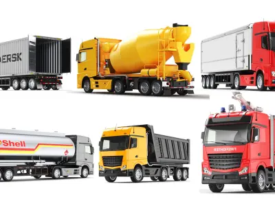  Detailed Six Large Trucks 