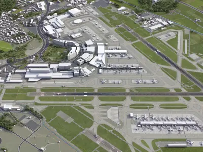 Zurich - Airport - ZRH Low-poly 3D model