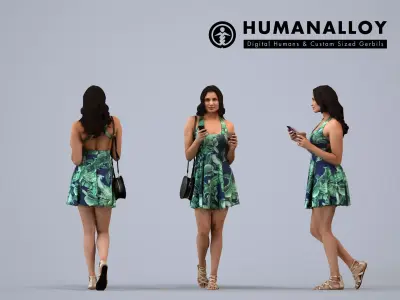 Basics0682 - A set containing 5 models of male and female 3D model