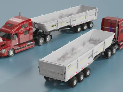  Semi Truck with Dump Trailer 