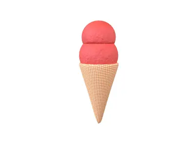 Ice Cream Cone v3 003 Low-poly 3D model