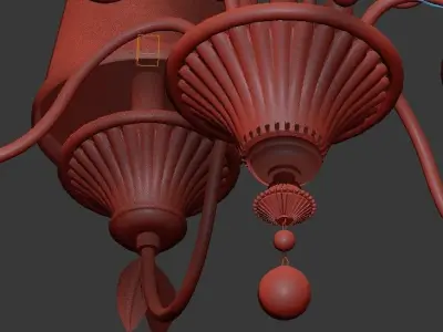 Antique Gold Chandeliers 3D model