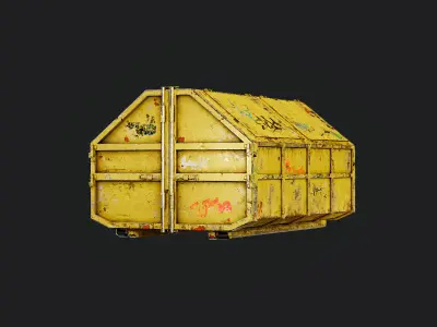 Large Grabage Bin Low-poly 3D model