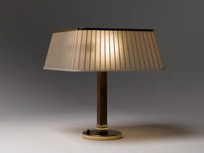 Brass Silk Table Lamp Low-poly 3D model