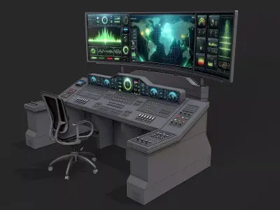 Control Desk 1  Low-poly 3D model