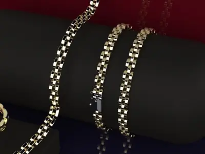 panther chain bracelet light weight single cast 3D print model