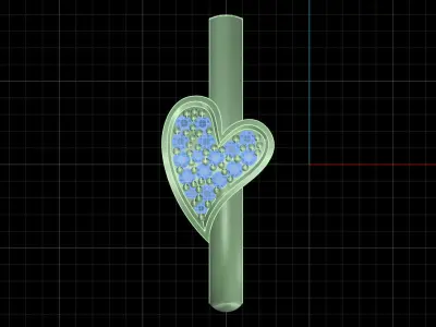Yellow gold diamond earring-PER-052 DIA 3D print model