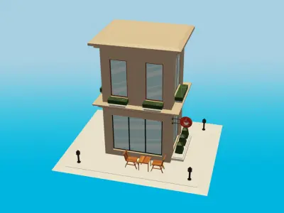 Basic Exterior Low-poly 3D model
