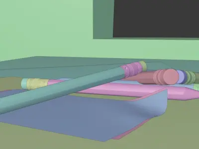 pencils with textures 3D model