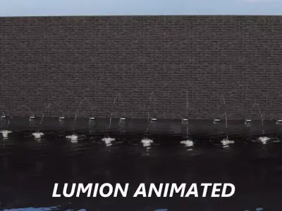 Lumion fountain - animated Low-poly 3D model