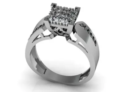 wedding ring 3D print model 50
