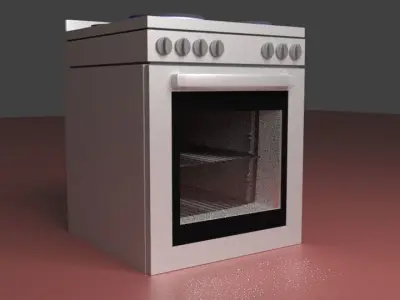 Stove With Oven Low-poly 3D model