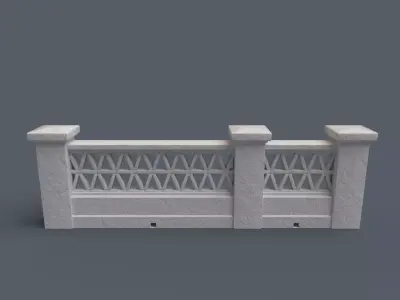 Mediterranean bricks fences 3D model