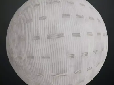 Modern Ribbed White Plaster Wall Panel PBR Seamless Texture