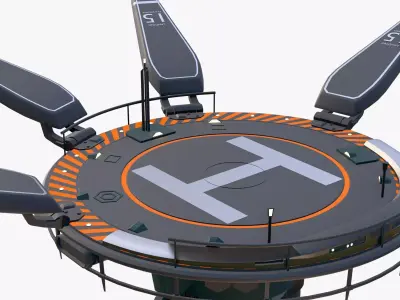 SciFi Levitating Helipad M1 3D model