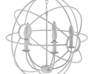 5 Light Orb Chandelier in Rustic Black 3D model
