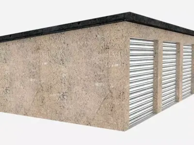 5 Storage Units Low-poly 3D model