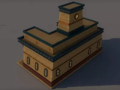 Ancient Egyptian Temple Low-poly 3D model