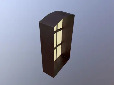 Low Poly Window door with windows Free low-poly 3D model