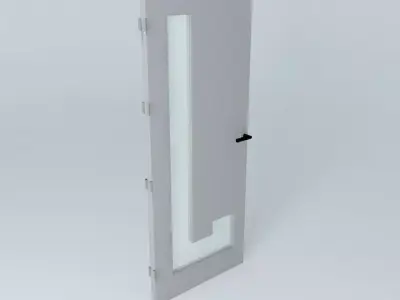 Letter "L", 3D door, very detail with glass, lock and hinger. Free 3D model