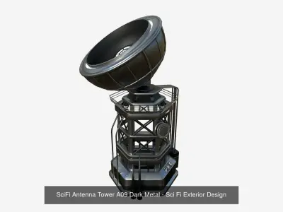 10 Sci Fi Buildings Collection I - Dark Metal - Exterior Design 3D Model Pack