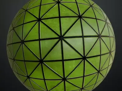 Green Sci-Fi Wall PBR Seamless Texture