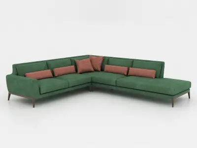 Emerald Corner Sofa 3D Model 3D model