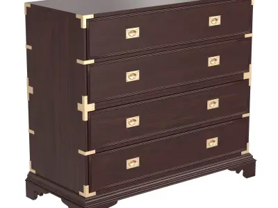 Ralph Lauren Campaign Style Mahogany Finished Shotwell Dresser 3D model