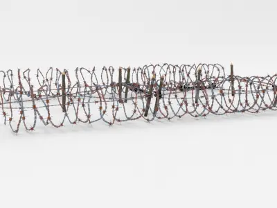 Low Poly Barb Wire Obstacle Low-poly 3D model