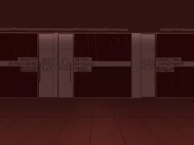 3D model of office door partition 3D model