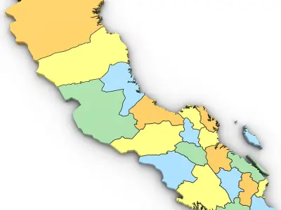 3D Political Map of Sweden 3D model
