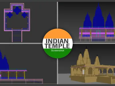 Temple for real estate project 3D model