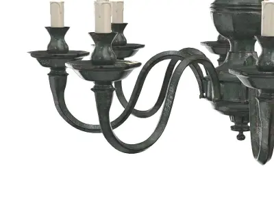Late 20th Century Verdigris Finish Eight Arm Chandelier 3D model