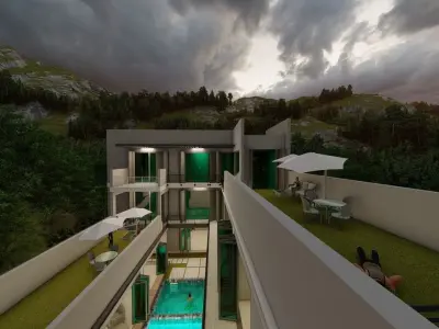 Casa Scene-villa-modern house 3D model 62