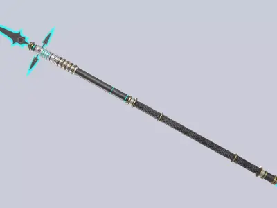 Scifi spear Low-poly 3D model