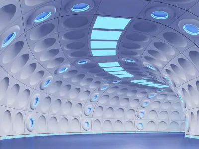 Futuristic Tunnel 3D model
